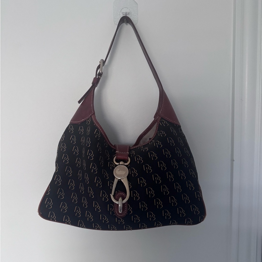 Dooney & Bourke Black and Brown Hobo Bags with Textured Design